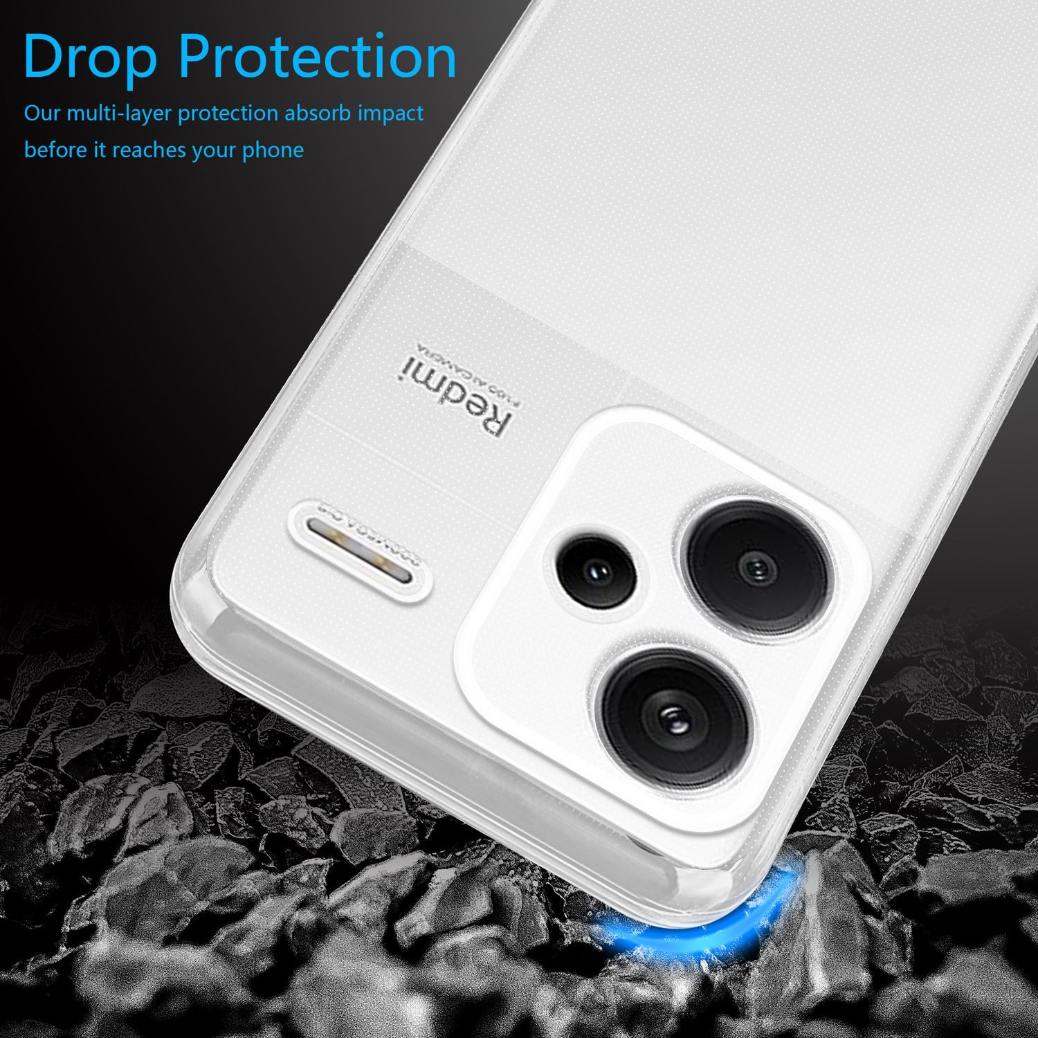Cadorabo Handyhülle für Xiaomi RedMi Note 13 Pro Plus Hülle Xiaomi RedMi Note 13 Pro Plus, Hülle TPU Silikon Handy Schutzhülle Slim Transparent Case Cover – Bild 4 von 5