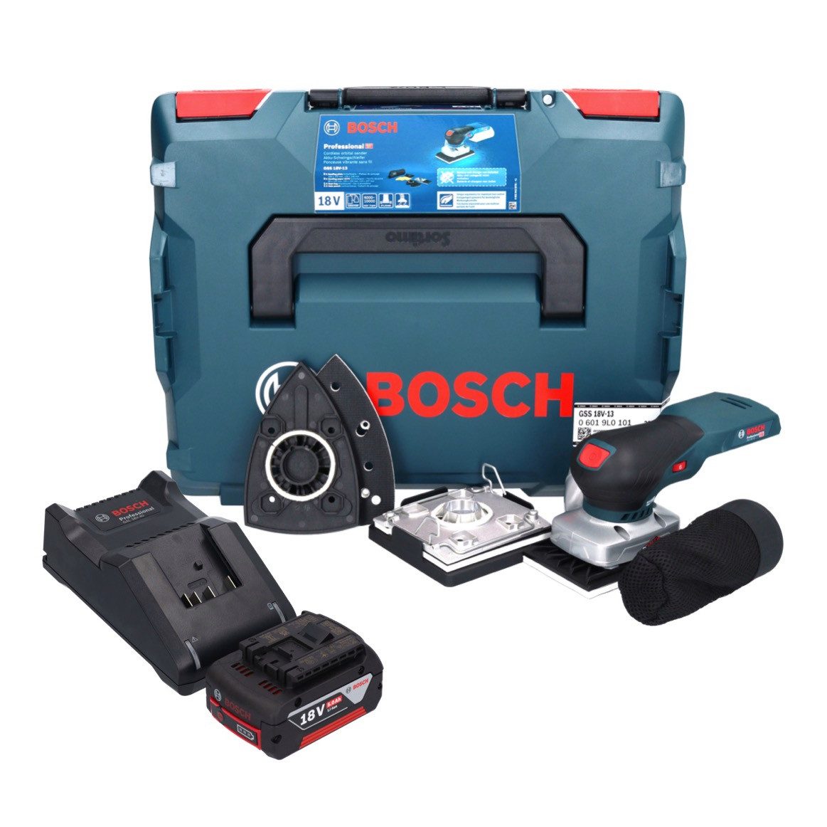 Bosch Professional Akku-Schwingschleifer GSS 18V-13 Akku Schwingschleifer 18 V + 1x Akku 5,0 Ah + Ladegerät