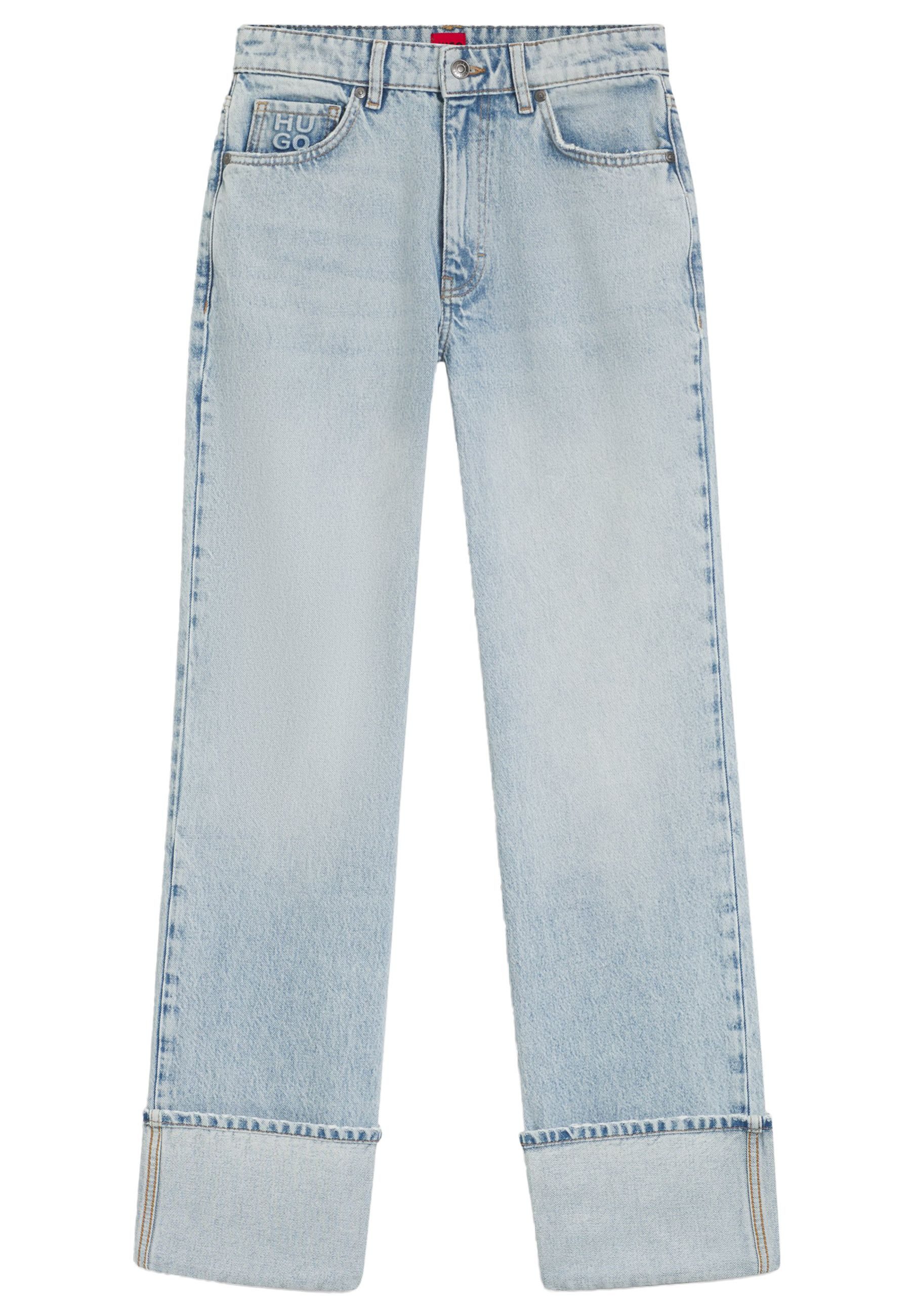 HUGO 5-Pocket-Jeans Jeans Gilissi mit umgeschlagenem Hosensaum (1-tlg)