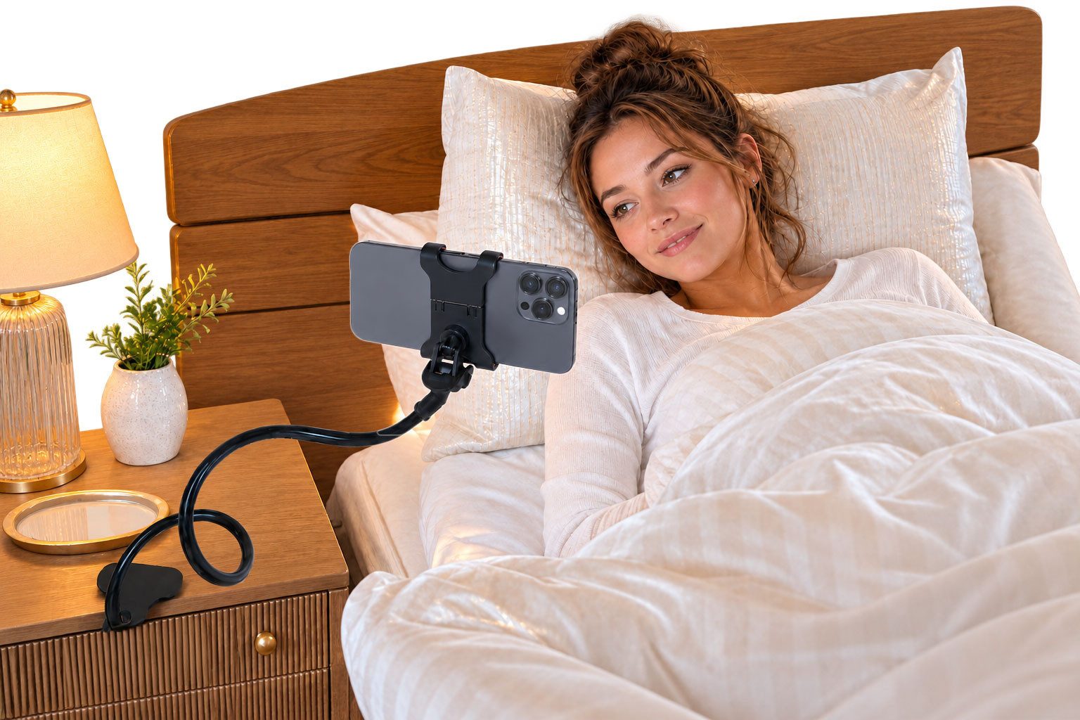 VABIONO Handy-Halterung Flexible Handyhalterung mit Schwanenhals für Bett, Tisch, Schreibtisch, (1-tlg., Freihändig · Stabil · Komfortabel · Kostenloser Versand)