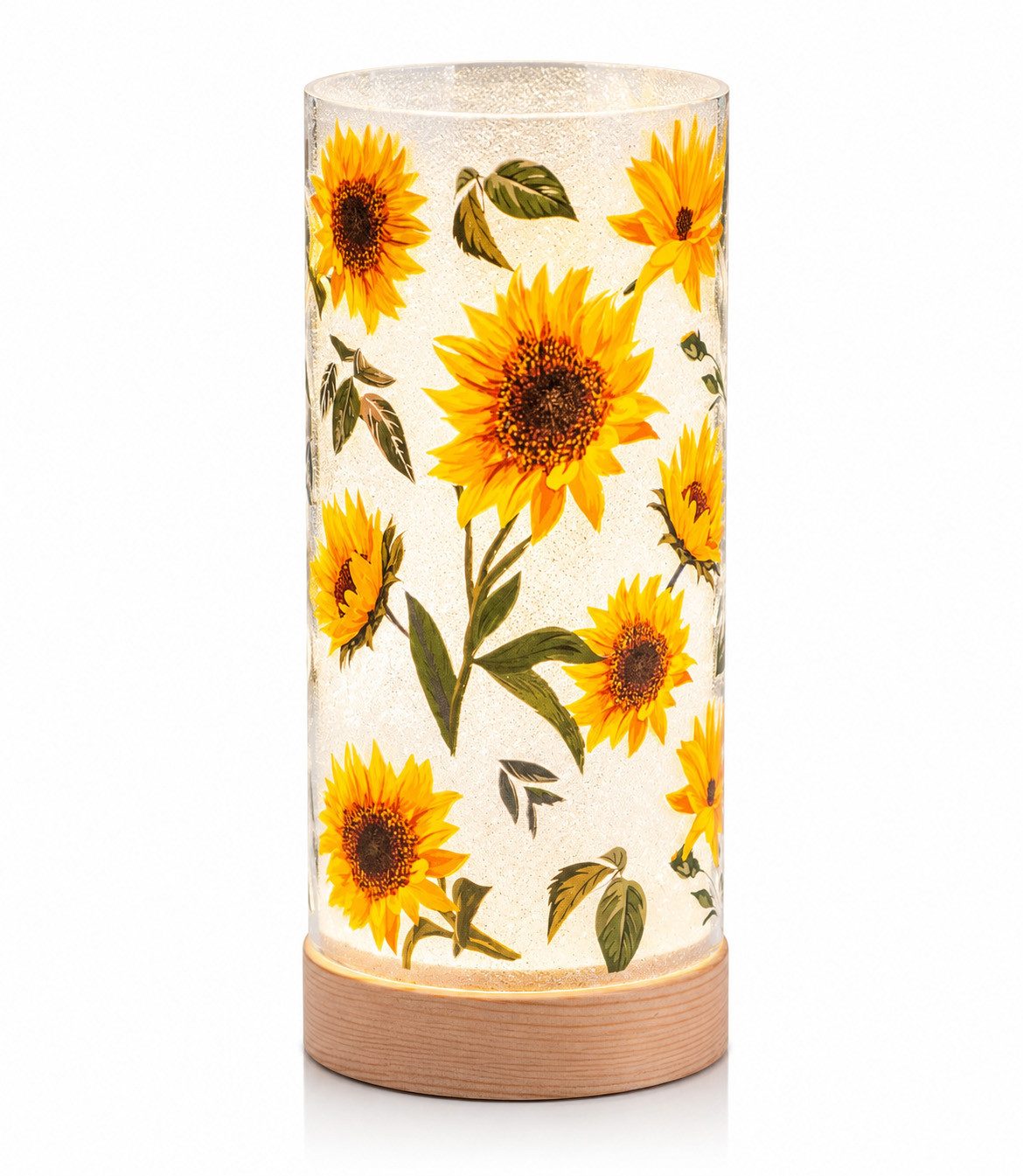 formano LED Dekolicht LED Deko Licht Sonnenblumen Stimmungslicht Glaszylinder 20cm, LED fest integriert