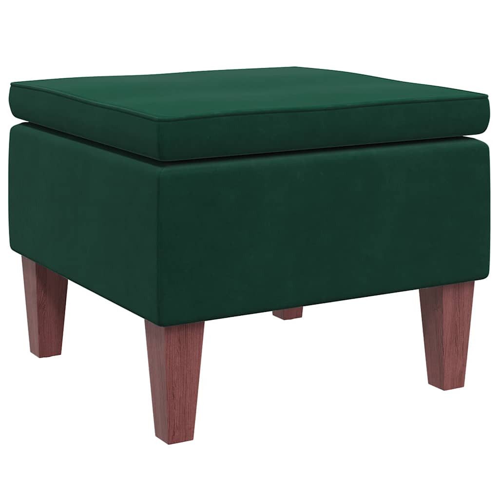 vidaXL Hocker Hocker mit Holzbeinen Dunkelgrün Samt (1 St)
