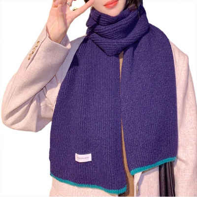 FIDDY Halstuch Gestrickter Schal für den Winter, verdickter warmer, einfarbiger Schal, (1-St)