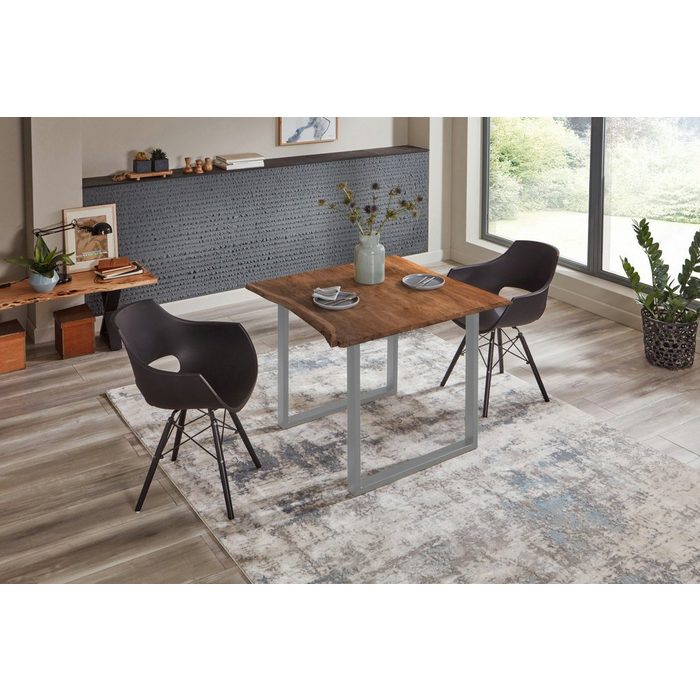 Junado® Esstisch Billie Akazie Massivholz Stärke Tischplatte 26mm natürliche Baumkante