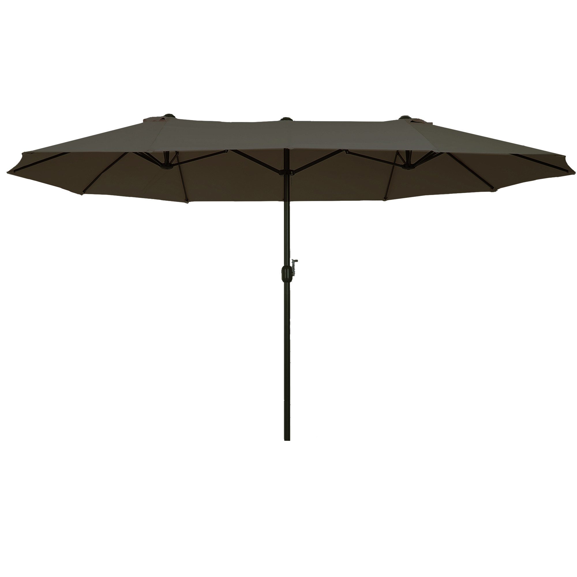 Sonnenschirm Doppelsonnenschirm Gartenschirm Kurbel Grau Oval 460x270cm