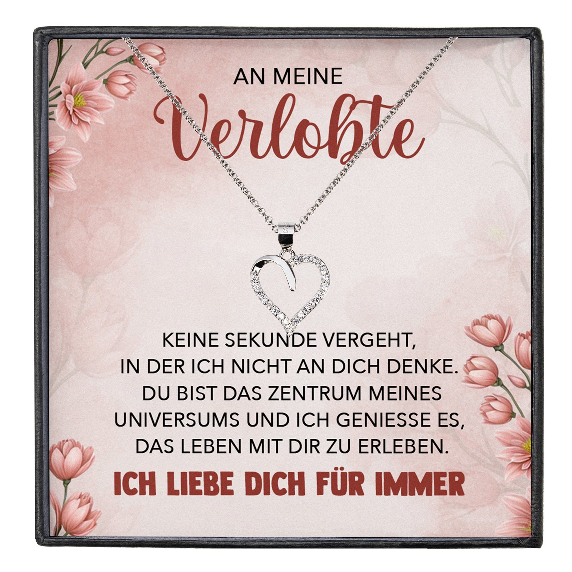 Valentinstagsgeschenk 22Feels Schmuckset An Meine Verlobte Geschenk Frauen Verlobung Ich Liebe Dich Herz Kette (inkl. Geschenktasche, Karte, Poliertuc
