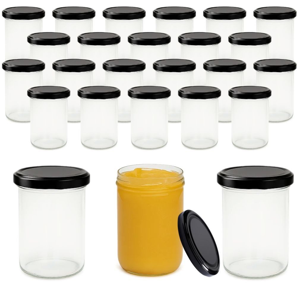 Einmachglas 25 Einmachgläser 435 ml mit Deckel und Beschriftungsetiketten