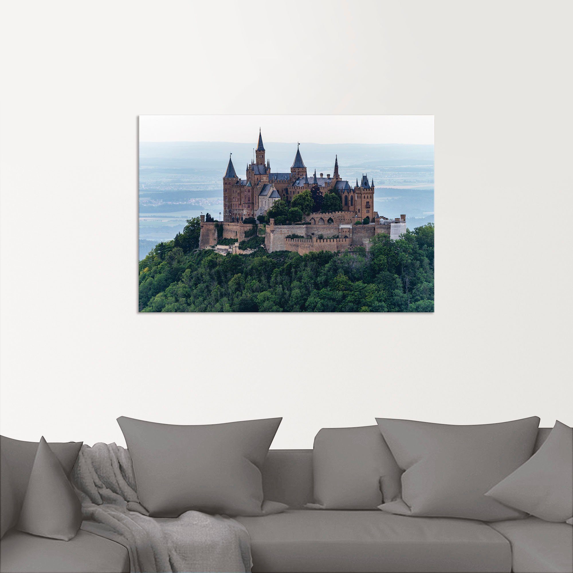 Artland Wandbild Alubild, Größen Gebäude oder Poster in Wandaufkleber als (1 Leinwandbild, versch. St), Burg als Nahaufnahme, Hohenzollern