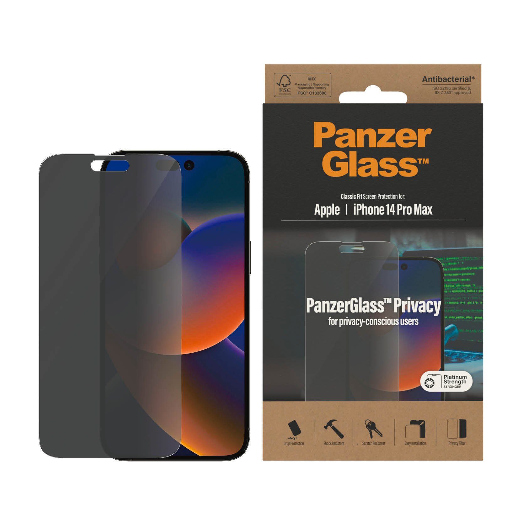 PanzerGlass Displayschutzglas iPhone 14 Pro Max Privacy AB