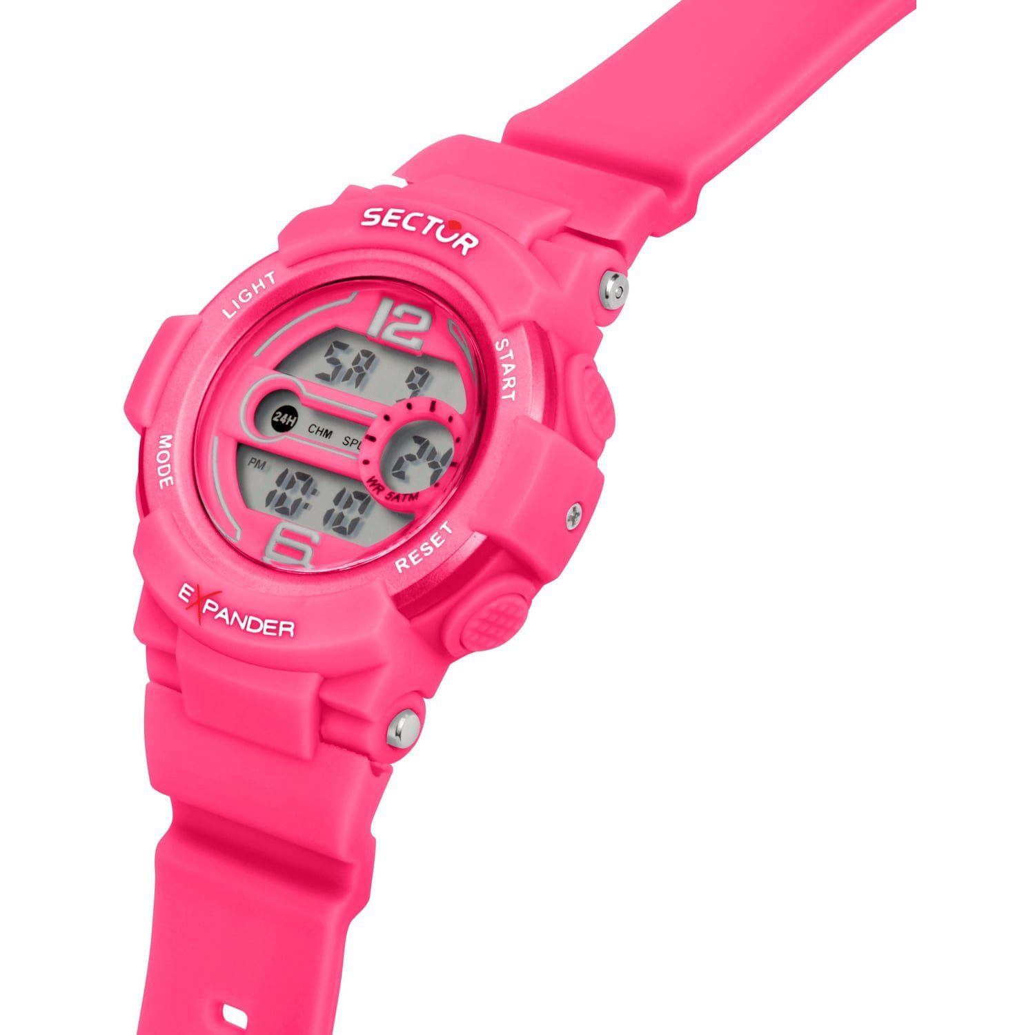 PURarmband groß (35,77x48,38mm), Damen Damen Casual Sector Armbanduhr Armbanduhr eckig, Sector Digital, Digitaluhr pink,