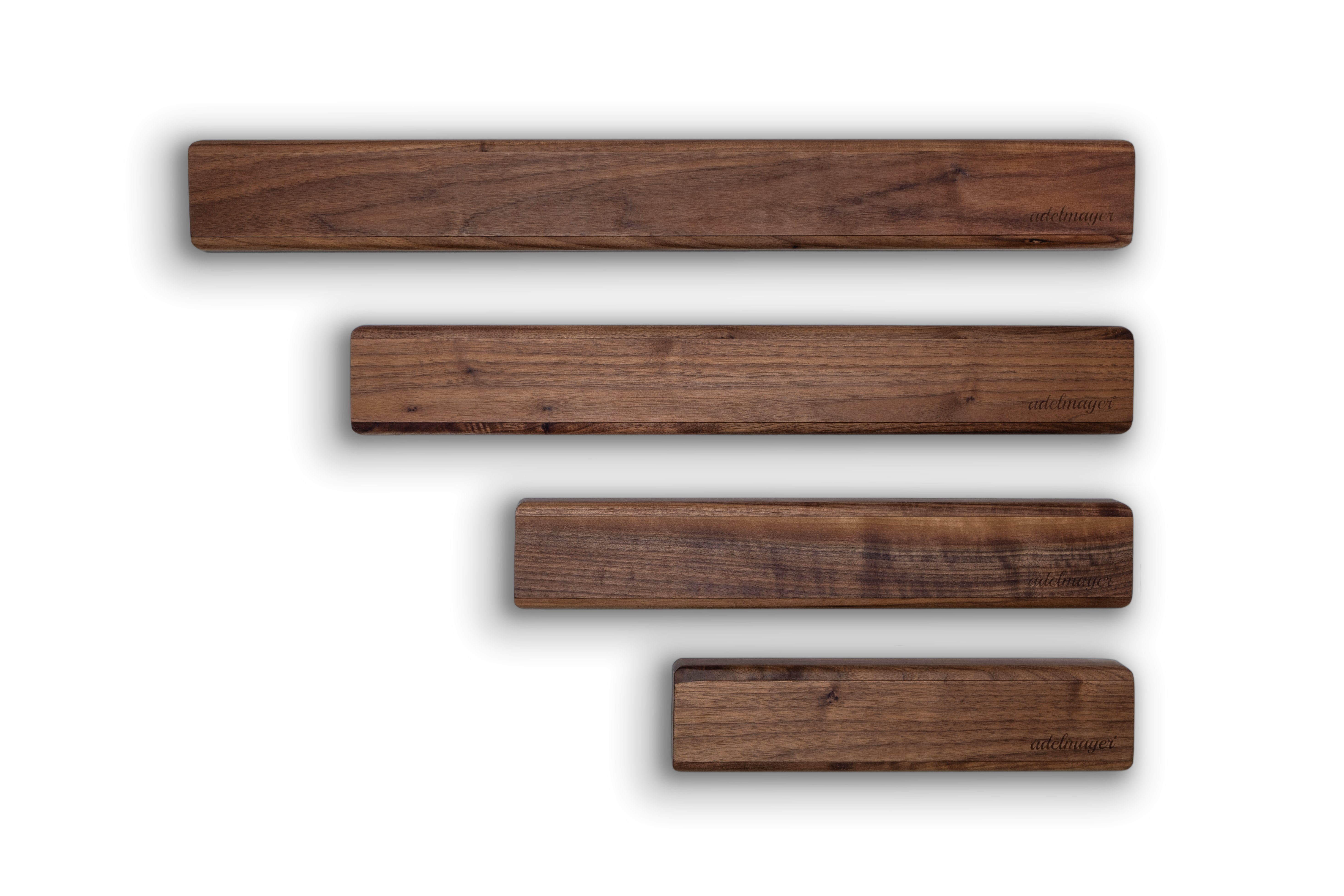 adelmayer Wand-Magnet Messer-Leiste in verschiedenen Längen, aus hochwertigem Walnuss-Holz