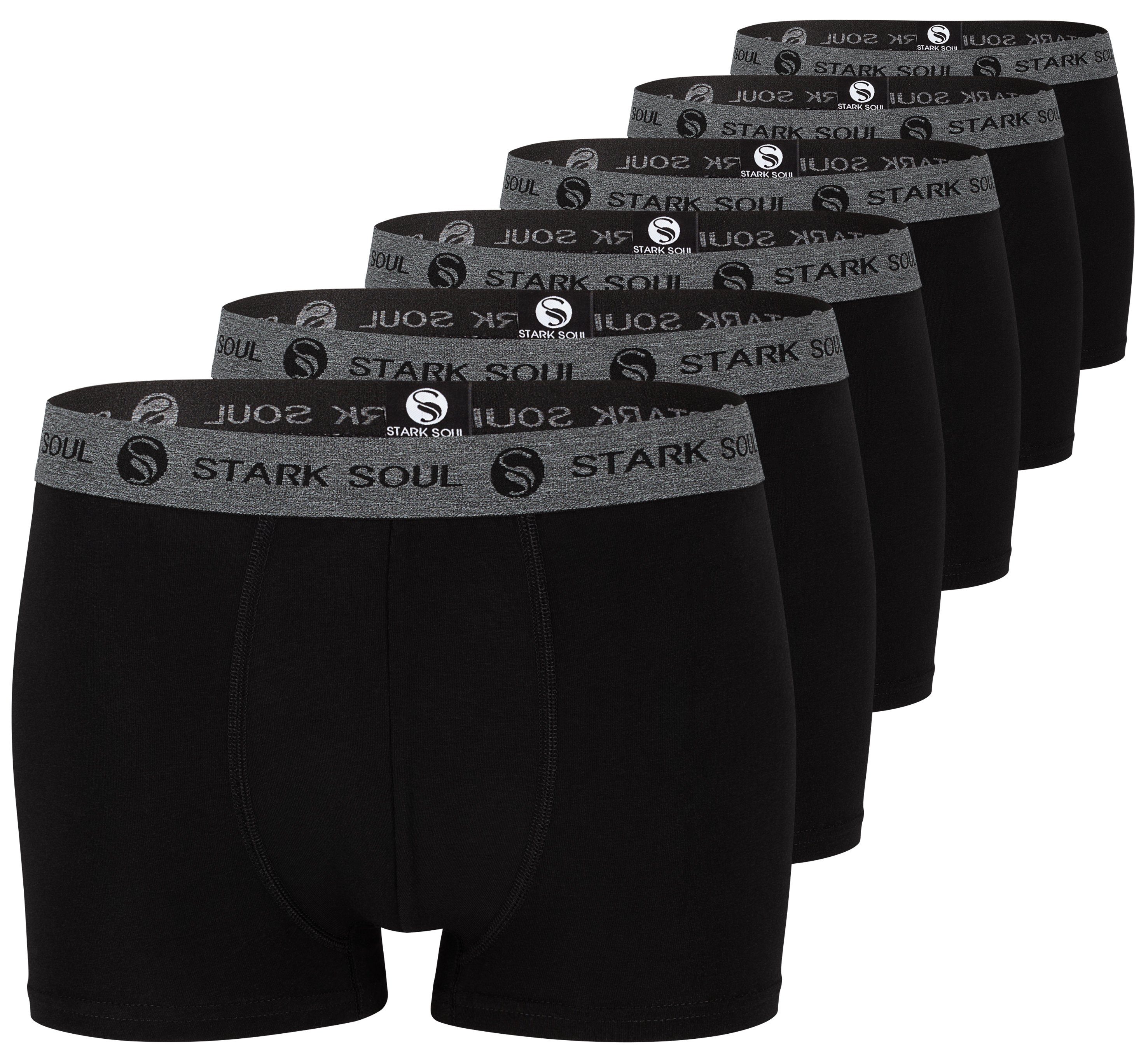 Stark Soul® Boxershorts Herren Boxershorts, Hipster im 6er Pack, Baumwoll-Unterhosen 6er-Pack