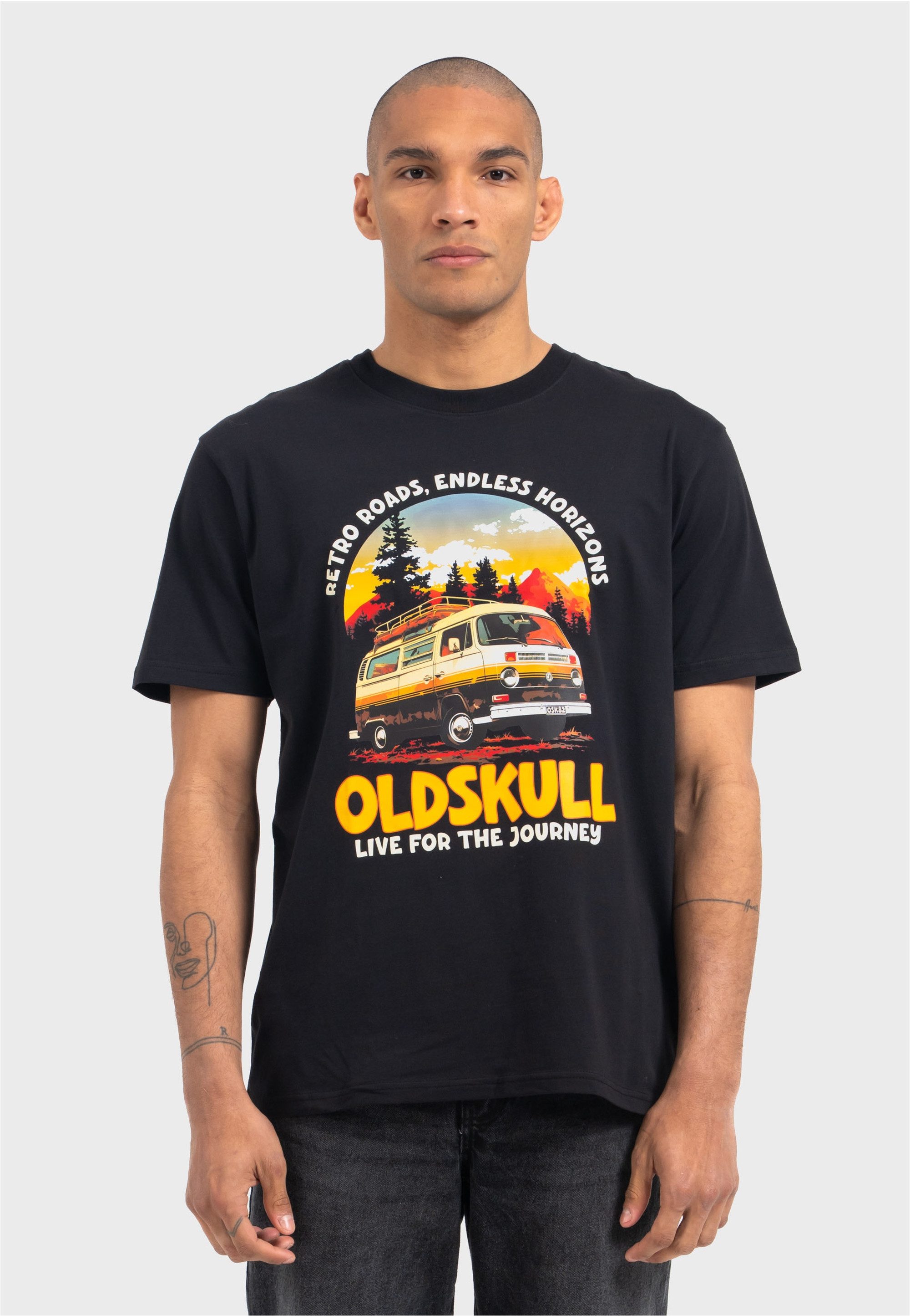 Oldskull T-Shirt Wrldvibe Adventure Van Logo Graphic Grenzenlose Kreativität, fühle den World-Vibe