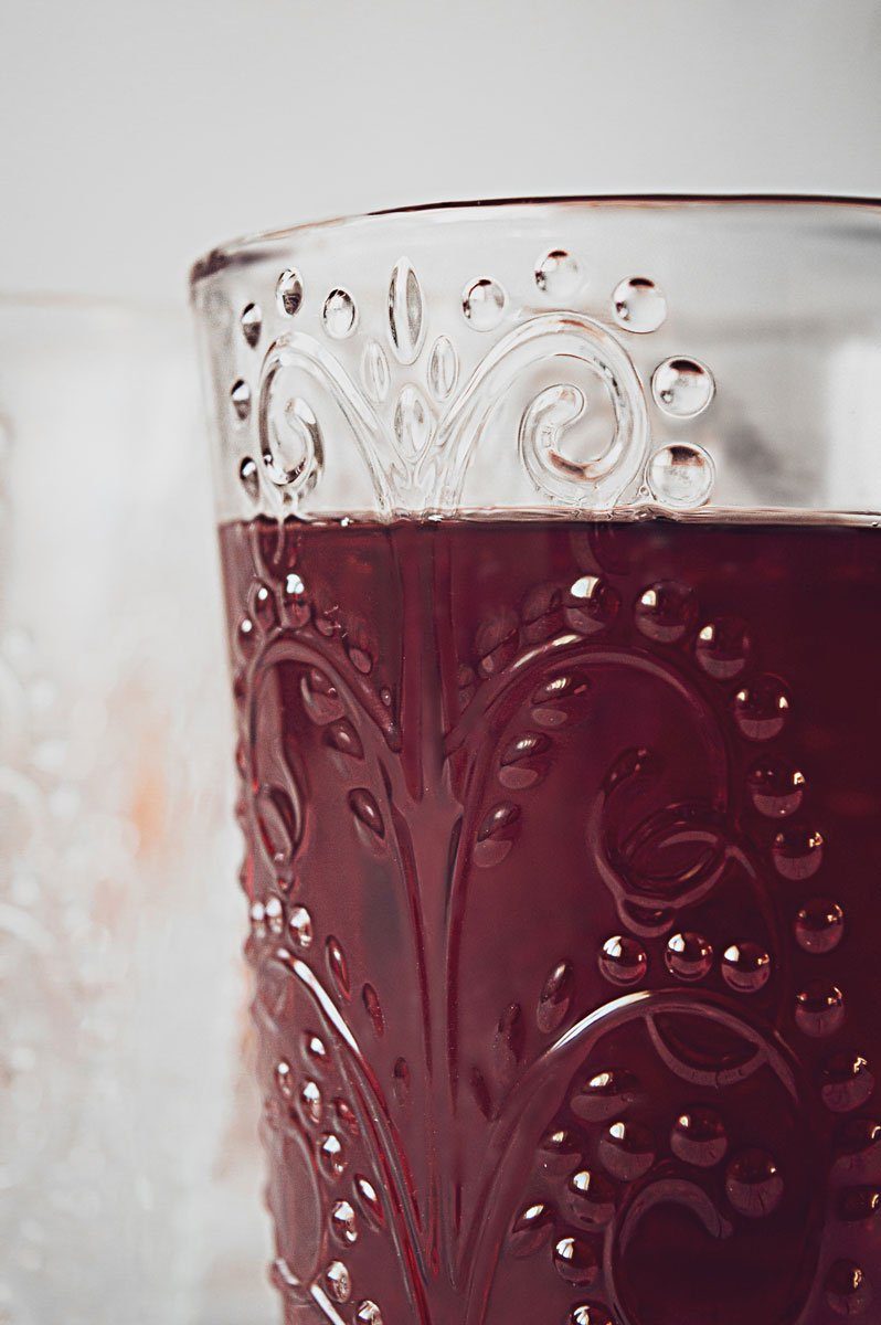 Sendez Tumbler-Glas 6 Trinkgläser mit Relief 350ml Cocktailgläser Longdrinkgläser, Glas – Bild 4 von 4