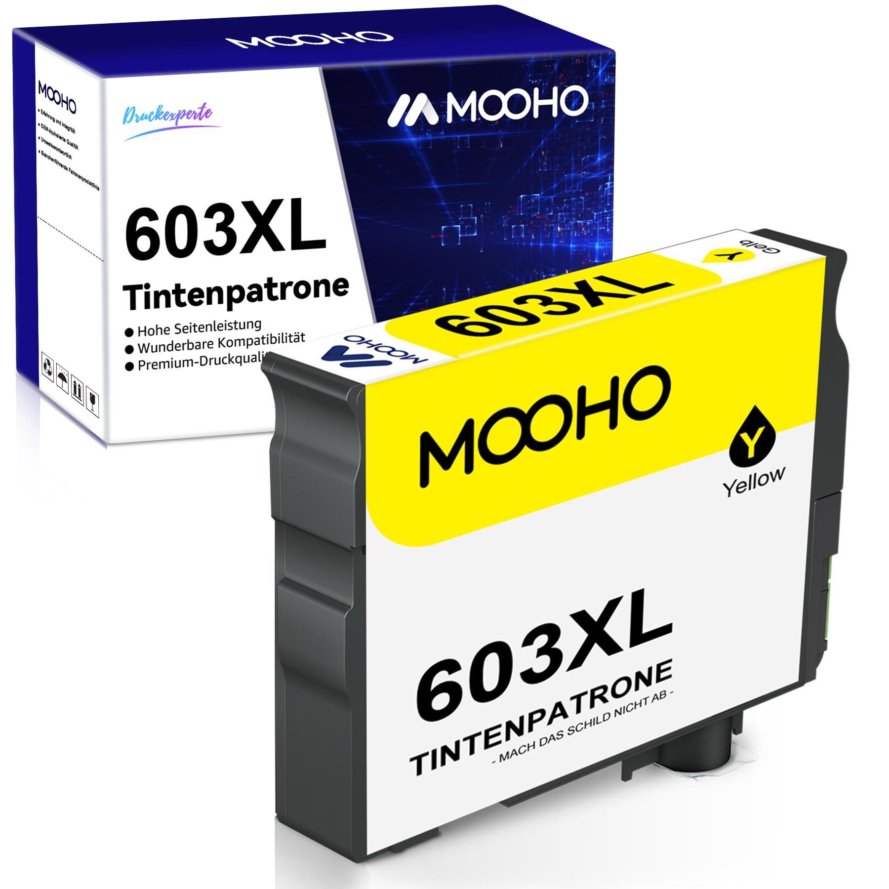 MOOHO ersetzt 603XL für EPSON XP 2100 2105 2150 WF 2810DWF Tintenpatrone Gelb