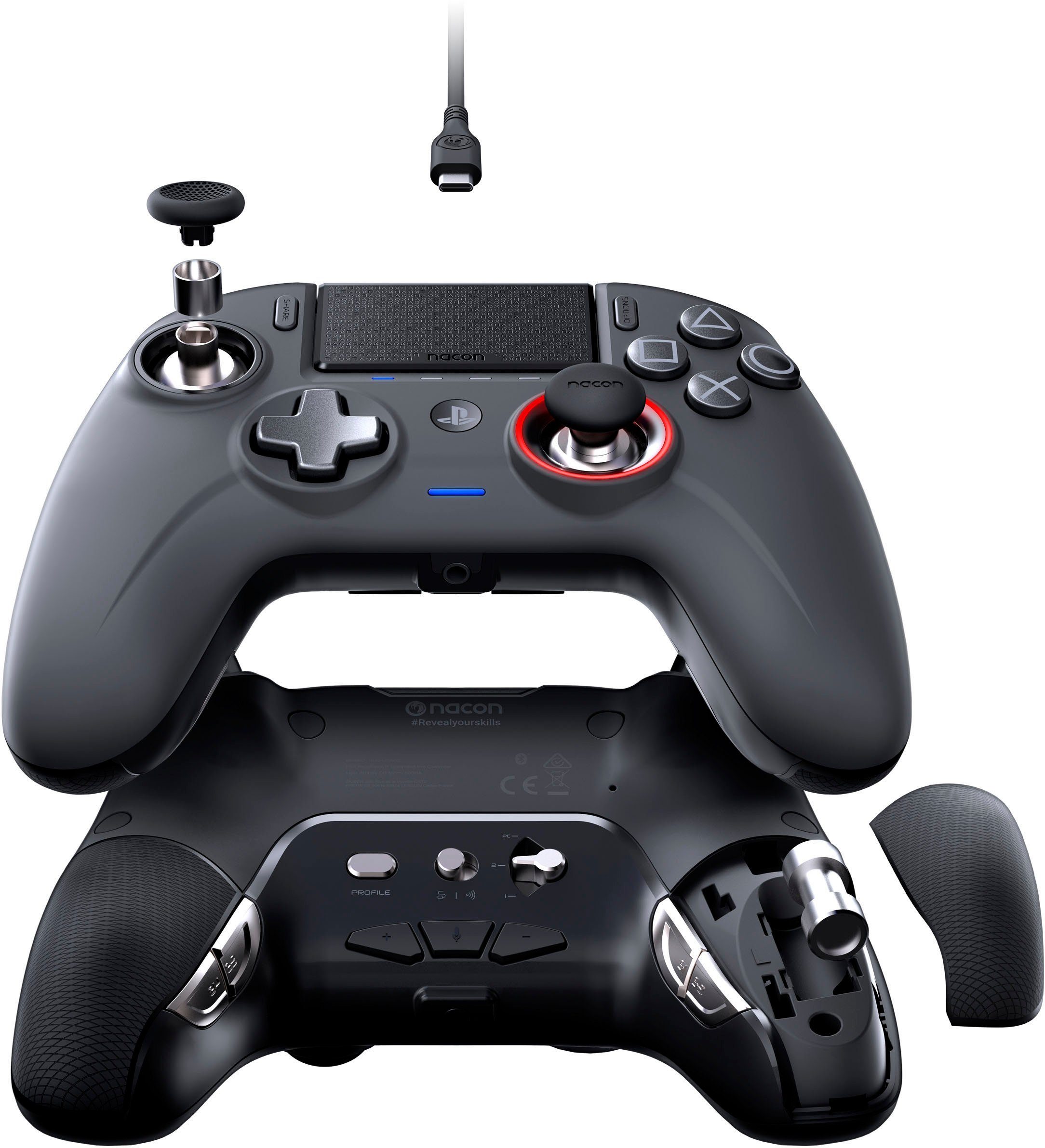 nacon Nacon NA370836 Revolution Unlimited Pro Controller Gaming-Controller (kabellos und kabelgebunden, 3,5 mm Klinke, schwarz)