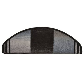 Teppich Treppenmatten Selbstklebend 15 Stk Schwarz und Grau 65x21x4 cm, vidaXL, Höhe: 4 mm