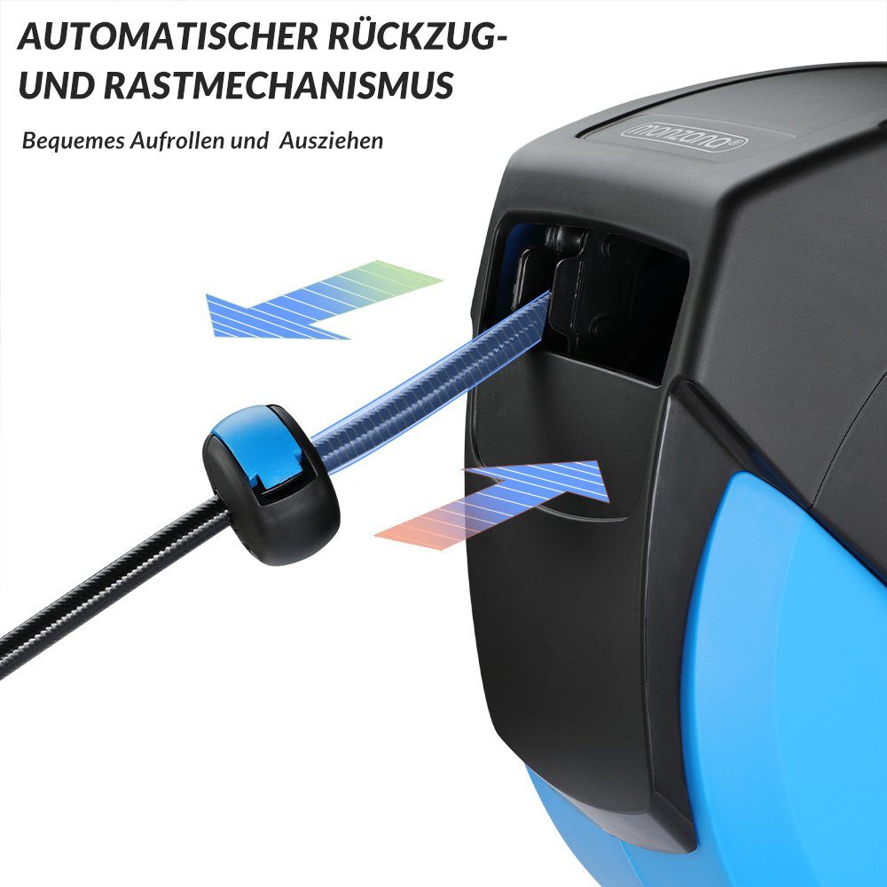 Deuba Schlauchtrommel, Druckluftschlauch Aufroller automatisch 30m 1/4" Anschluss