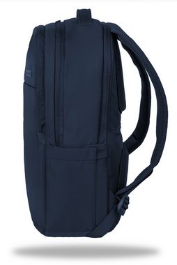 CoolPack Schulranzen Rucksack BORDER Navy Blau (1 Stück), 3 Hauptfächer, Anti-Diebstahl-Fach, ergonomisch