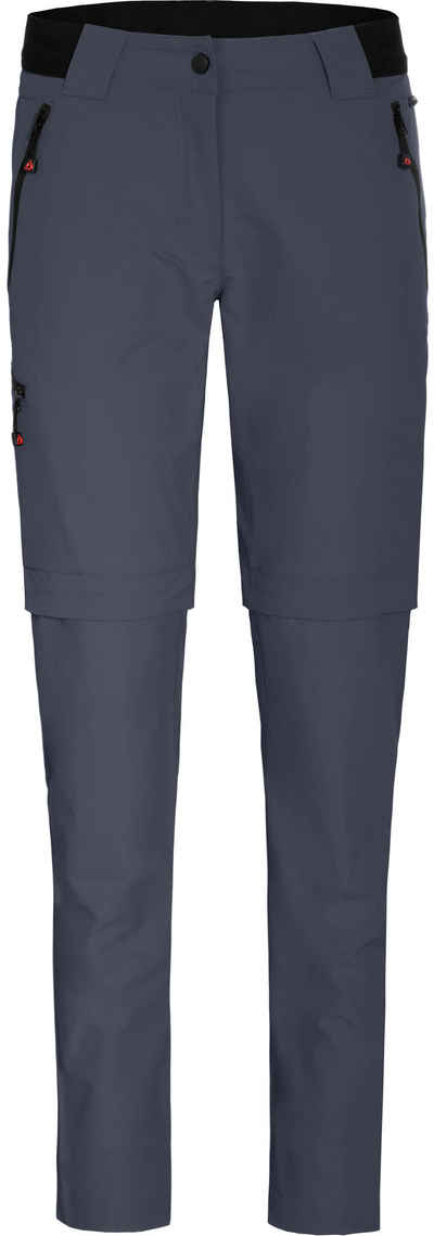 Bergson Zip-off-Hose »VIDAA COMFORT Zipp Off (slim)« Damen Wanderhose, leicht strapazierfähig, Kurzgrößen, grau/blau