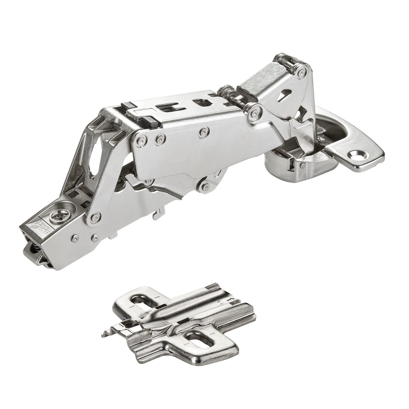 SO-TECH® Türbeschlag Softclose Weitwinkel Scharnier 165° Sensys 8657i (1 St), Eckanschlag Schnellmontage inkl. Montageplatte Höhe 1,5 mm