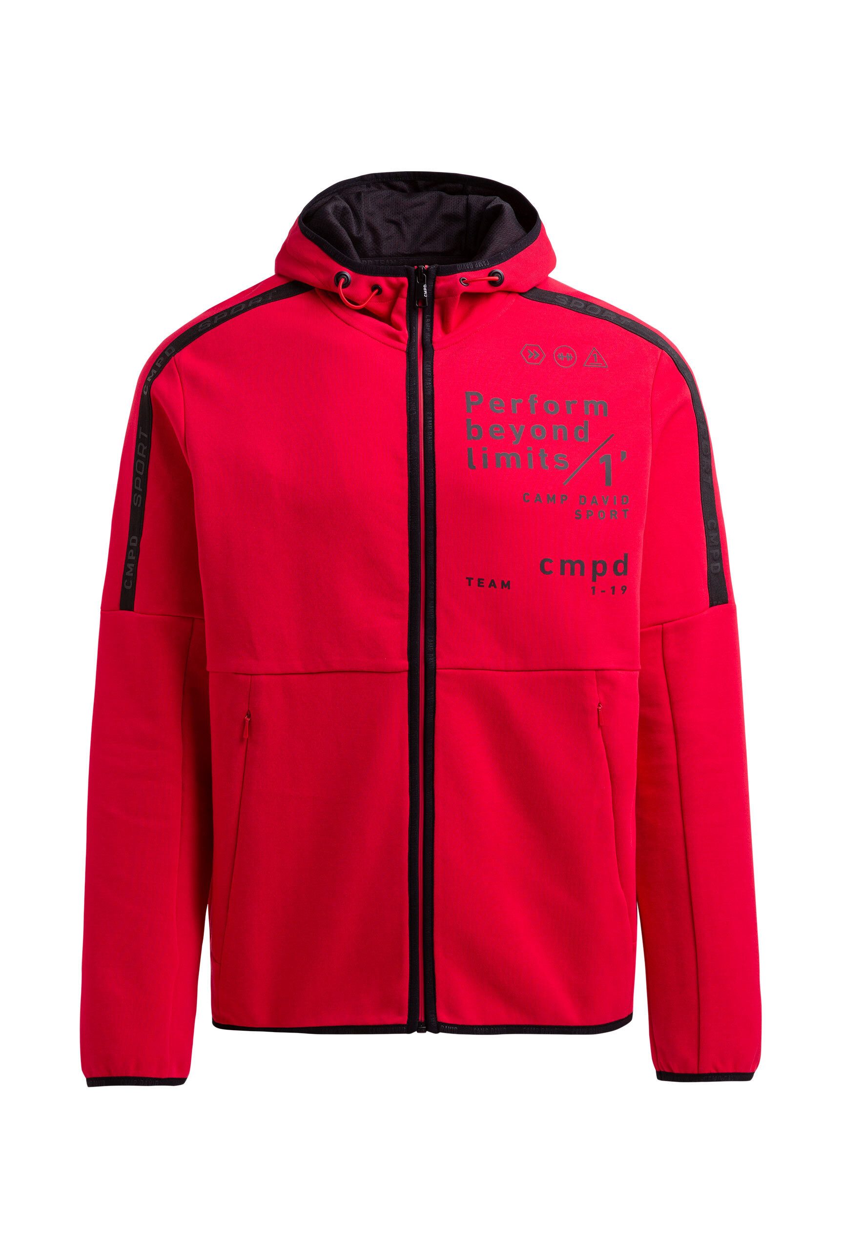CAMP DAVID Kapuzensweatjacke mit elastischen Saumabschlüssen günstig online kaufen