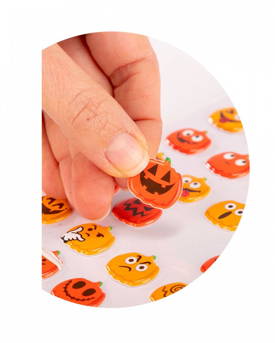 Horror-Shop Dekofigur Sticker 3D Tric den Kürbis Motiv mit Halloween für