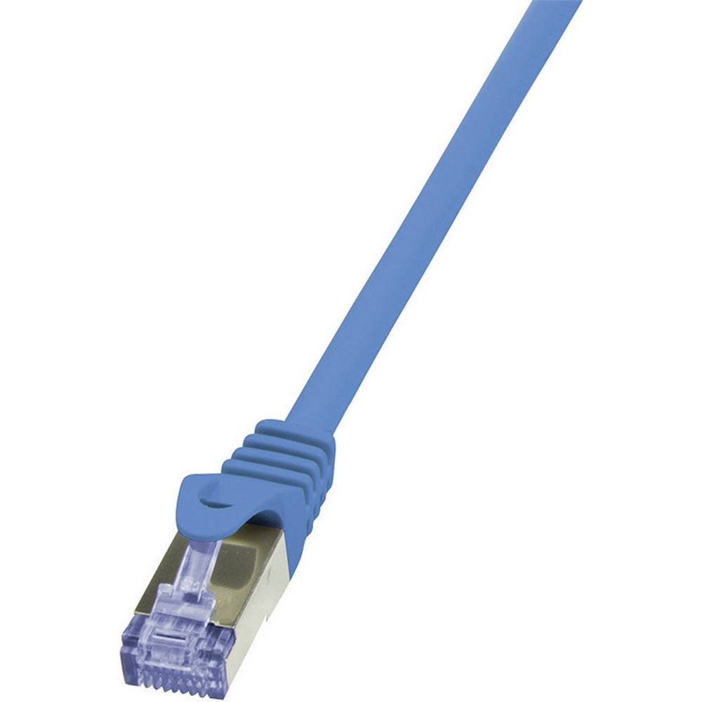 LogiLink Netzwerkkabel CAT 6A S/FTP 10 m CQ3096S LAN-Kabel, (10.00 cm), Flammwidrig, mit Rastnasenschutz