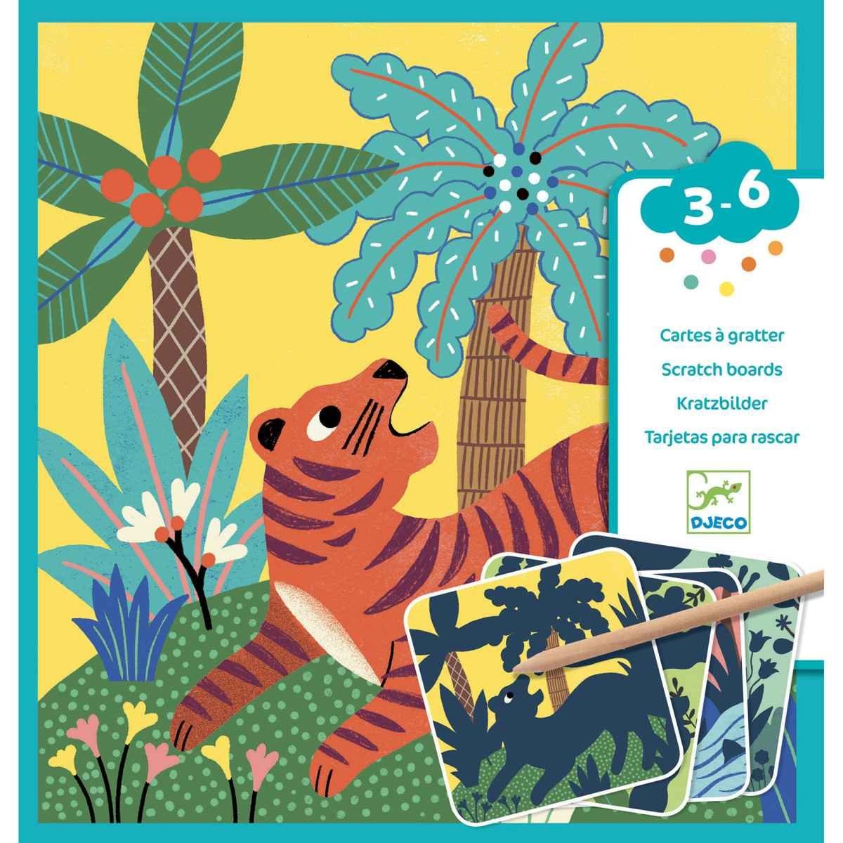 DJECO Kreativset Kratzbilder für Kinder ab 3 Jahren
