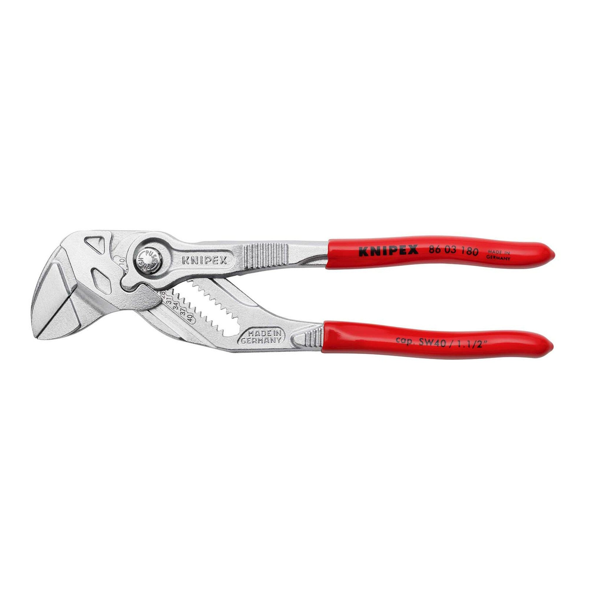 Knipex Wasserpumpenzange KNIPEX 86 03 180 Zangenschlüssel Zange und Schraubenschlüssel in einem