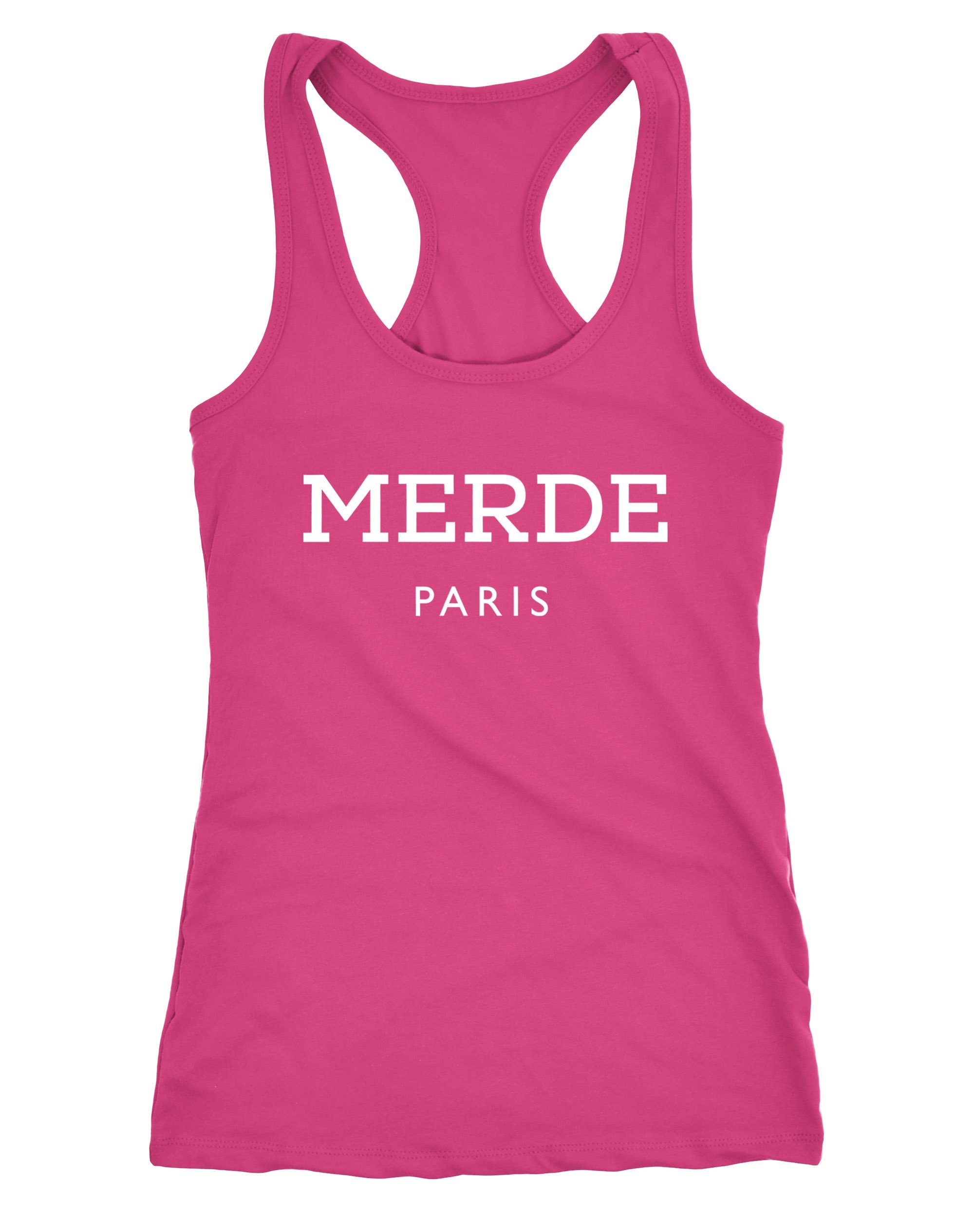 Freches Damen Tank-Top Shirt Merde Paris Racerback Moonworks®