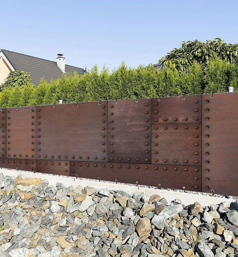 Sichtschutzzaunmatten Zaunbanner Rostiger Stahl Sichtschutz Garten Zaun