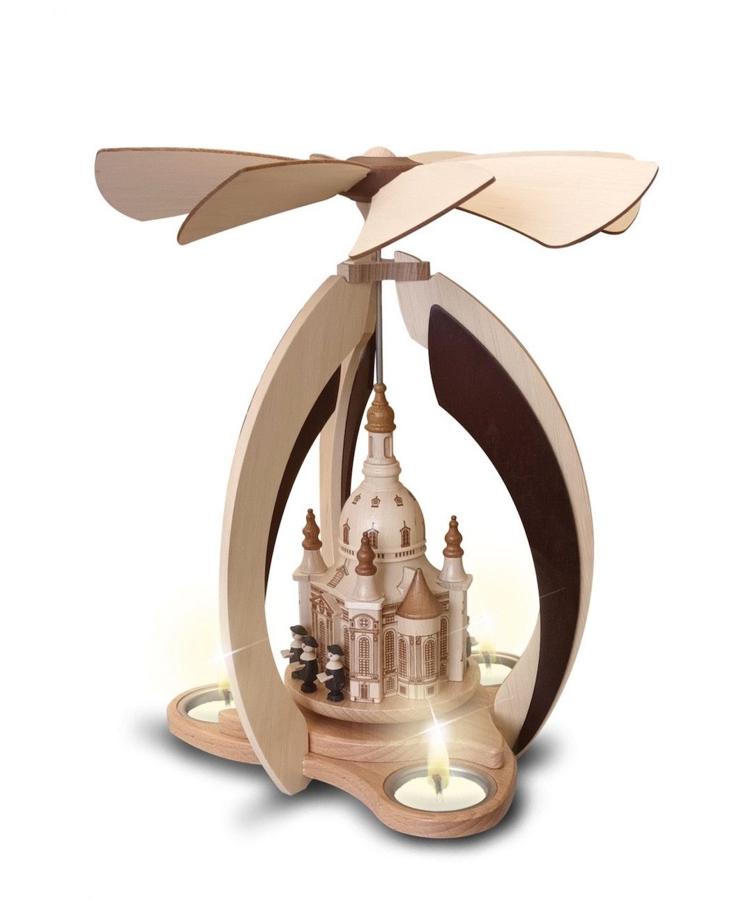 Zeidler Holzkunst Weihnachtspyramide Dresdner Frauenkirche - 0578 - Handarbeit aus dem Erzgebirge, Handarbeit aus dem Erzgebirge