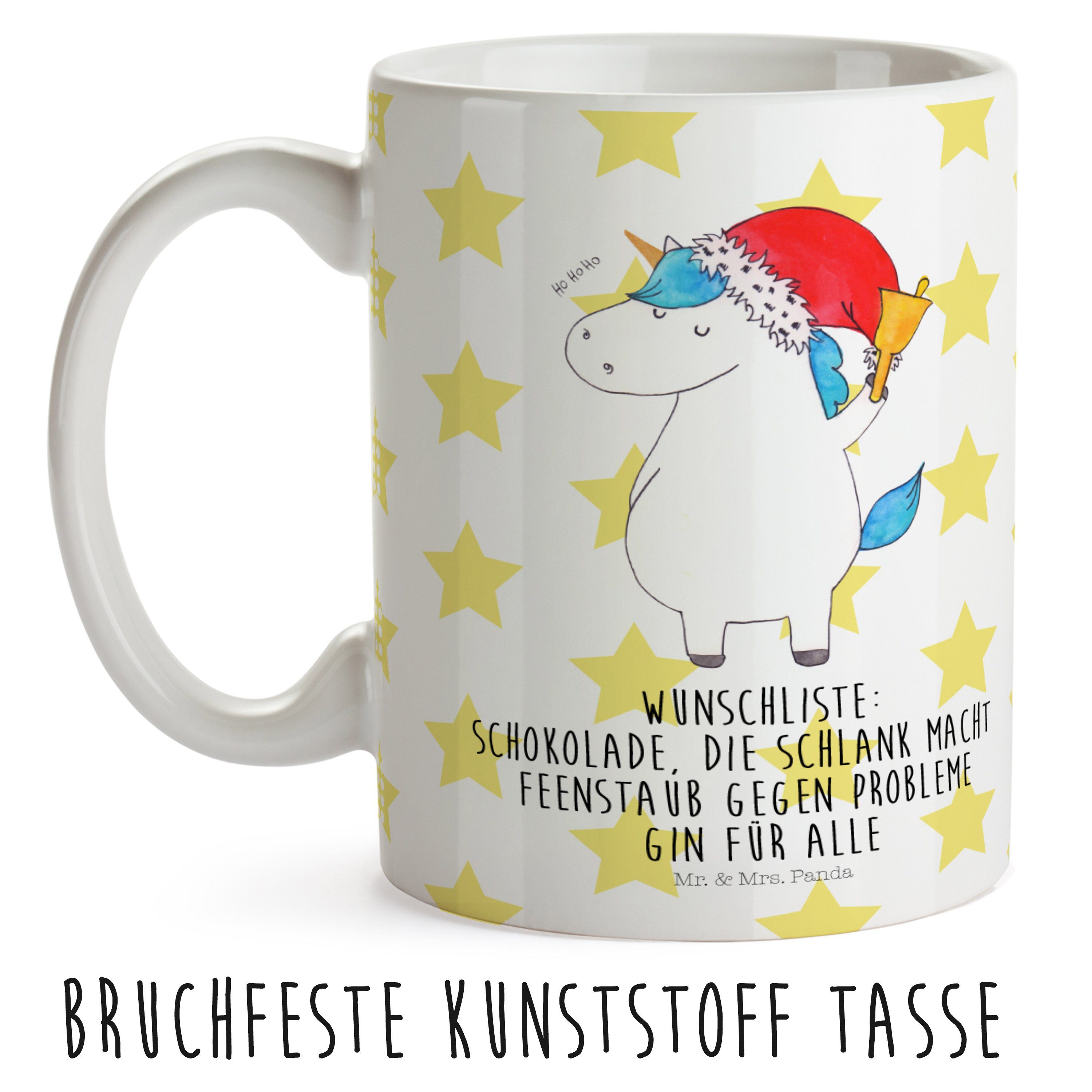 Weiß & Pegasus, Mrs. Geschenk, Weihnachtsmann Einhorn Schoki, - De, Kinderbecher Panda - Mr. Einhorn Kunststoff