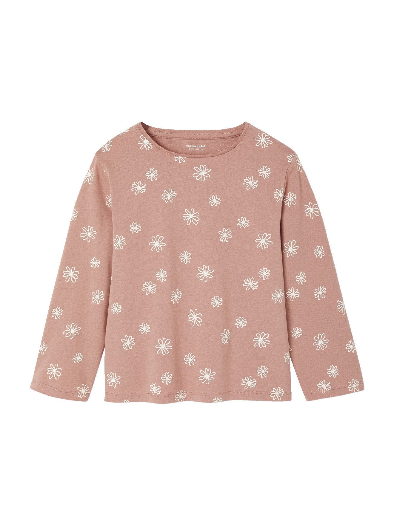 vertbaudet Langarmshirt Mädchen Shirts mit Print BASIC 3er-Pack