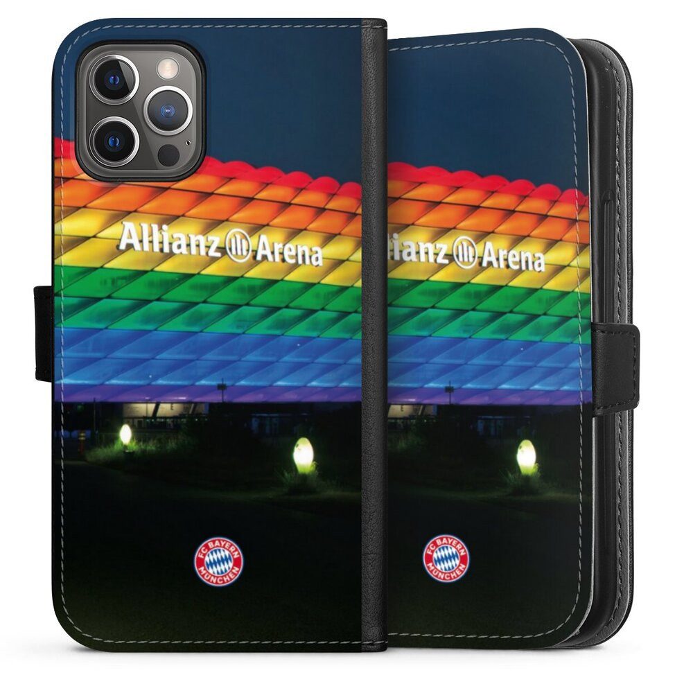 DeinDesign Handyhülle FC Bayern München Regenbogen Stadion Allianz Arena Rainbow, Apple iPhone 12 Pro Hülle Handy Flip Case Wallet Cover