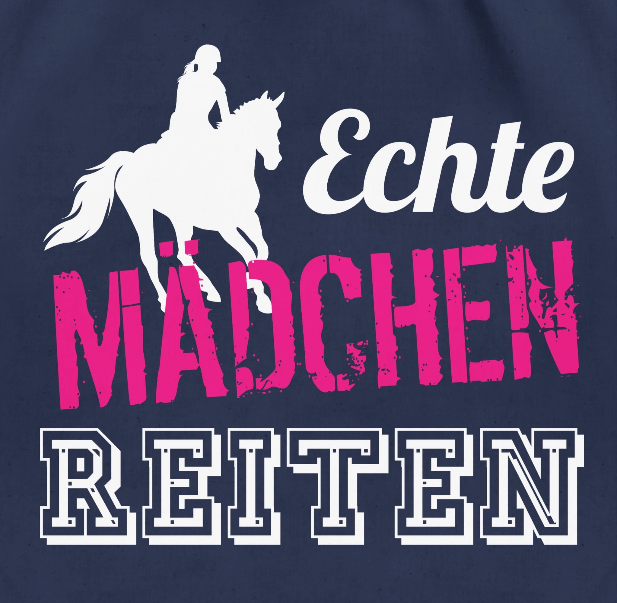 Shirtracer Turnbeutel Echte Mädchen reiten, Pferd