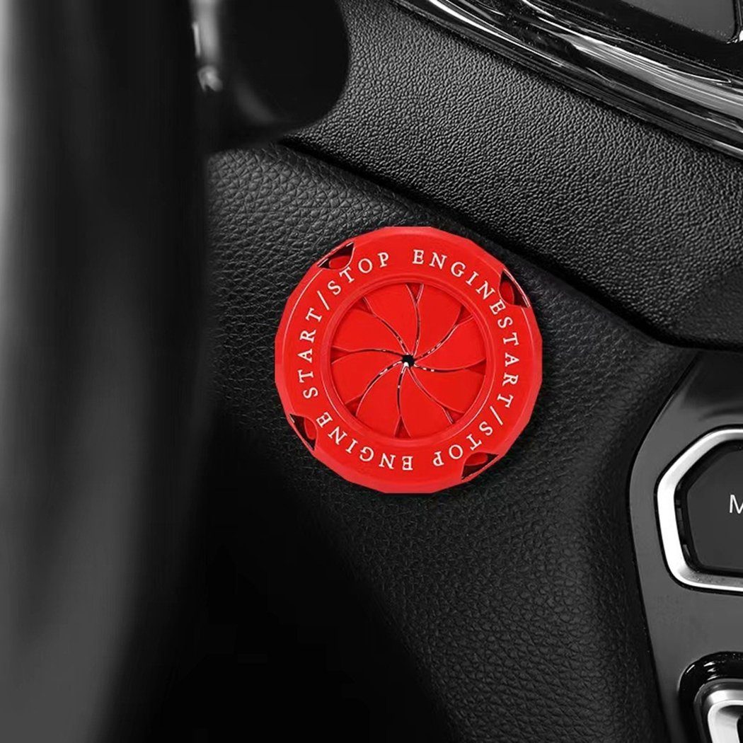 Deko-Ringe Auto-One-Touch-Start-Zierring, Zündschalter versteckte Schutzabdeckung, TUABUR Rot