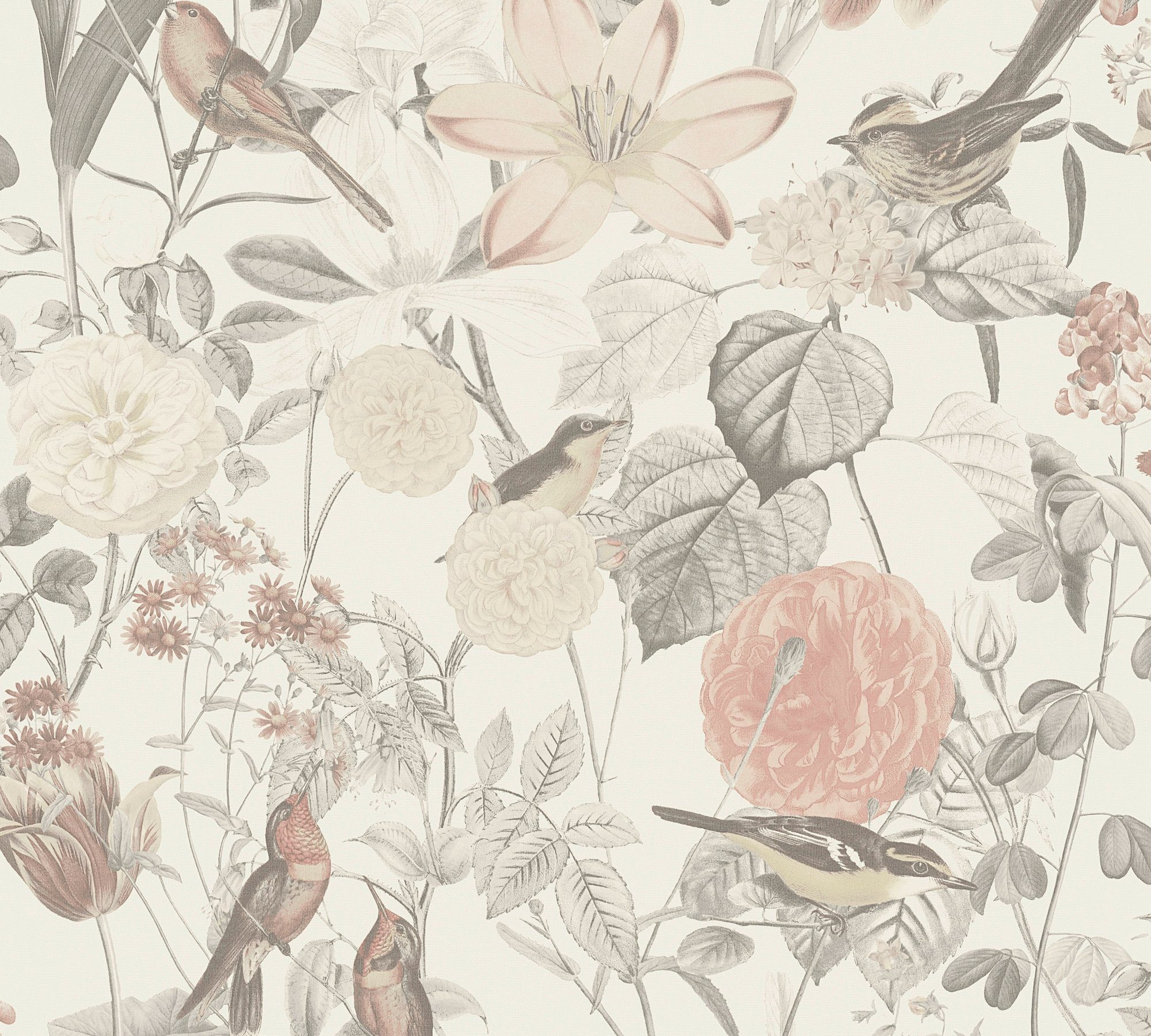 A.S. Création Vliestapete Exotic Life tropisch floral natürlich, leicht strukturiert, Wald, botanisch, floral, Blumen-Tapete Floral Tapeten Wohnzimmer Schlafzimmer Küche Design Büro