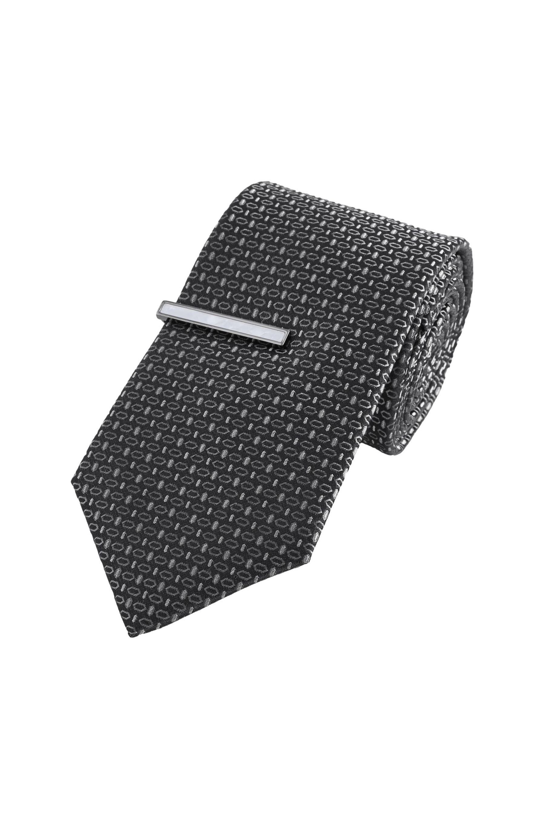 Next Krawatte Seidenkrawatte mit Krawattenklammer – breit (2-St) günstig online kaufen