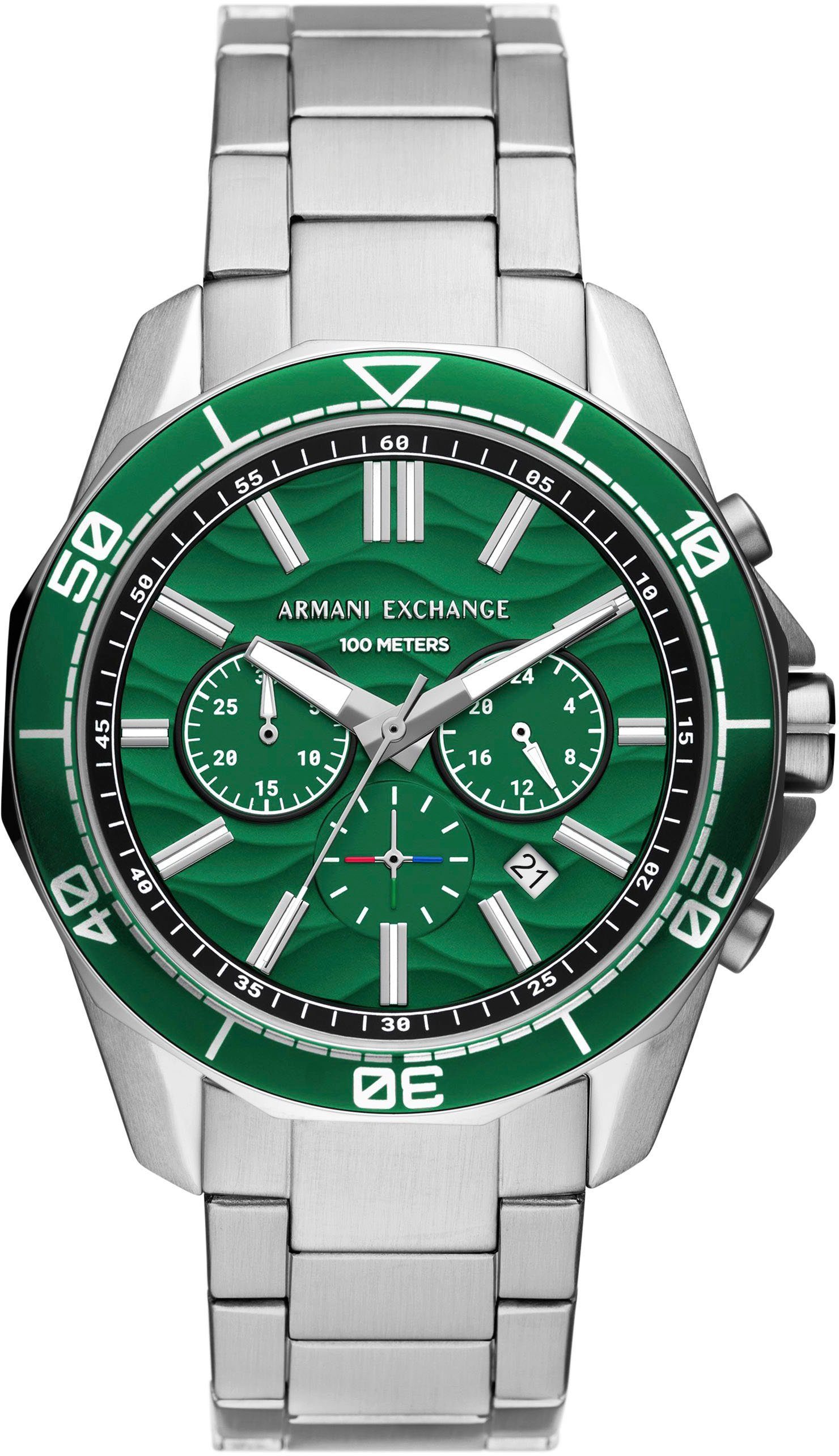 ARMANI EXCHANGE Chronograph AX1957, Quarzuhr, Armbanduhr, Herrenuhr, Edelstahlarmband, analog, Tag