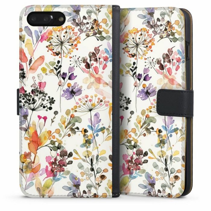 DeinDesign Handyhülle Blume Muster Pastell Wild Grasses Apple iPhone 8 Plus Hülle Handy Flip Case Wallet Cover