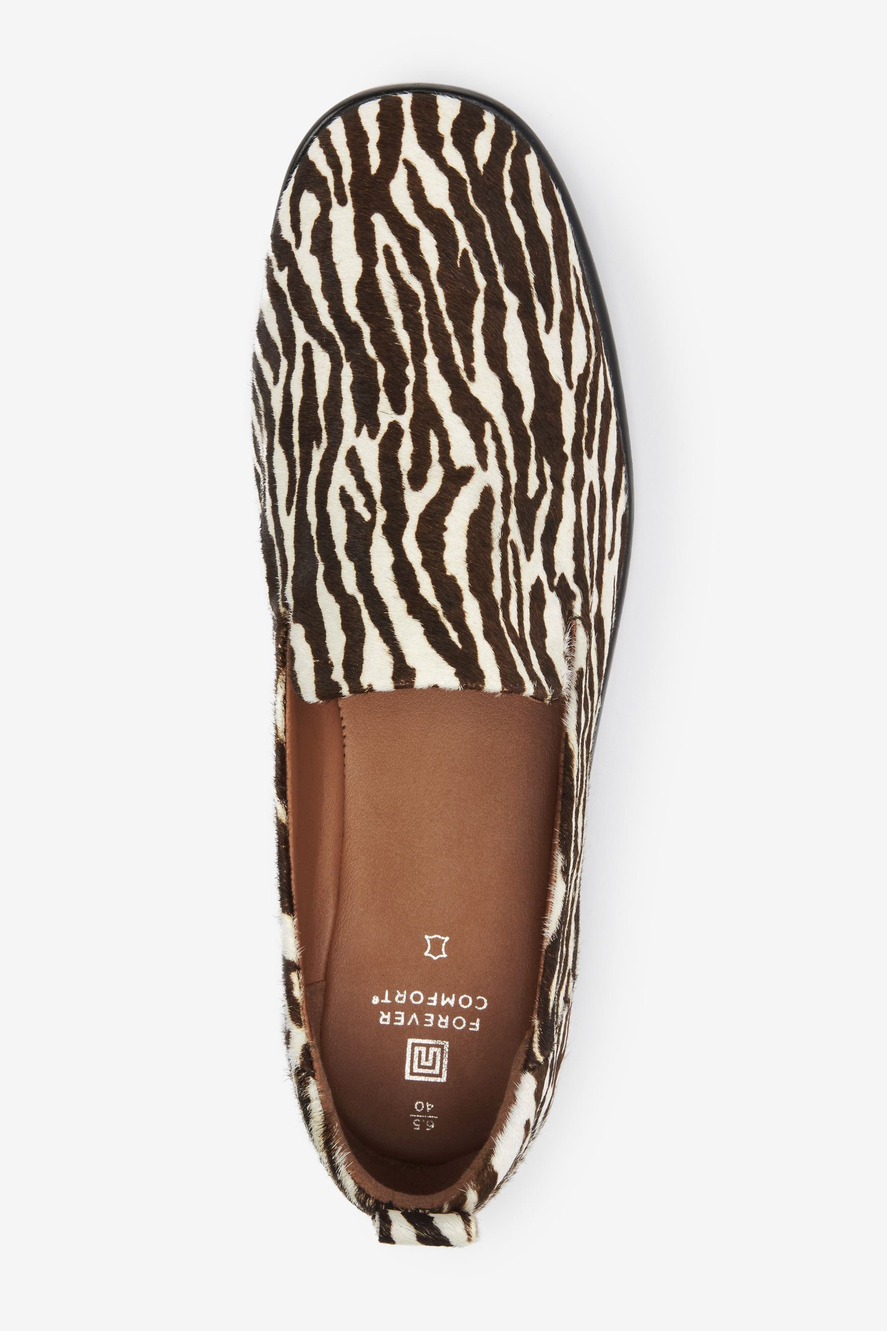 Next Slippers Slipper Forever aus (1-tlg) Print Zebra Leder Comfort®
