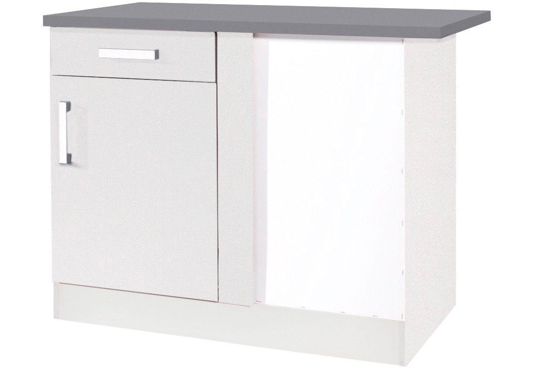 HELD MÖBEL Eckunterschrank Toronto, Breite 110 cm anthrazit/weiss | Unterschränke