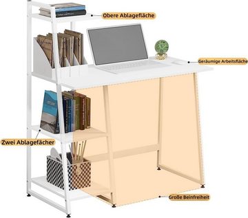 EUGAD Schreibtisch (1-St), mit 3 Regalen, aus Metall Holzwerkstoff Stauraum