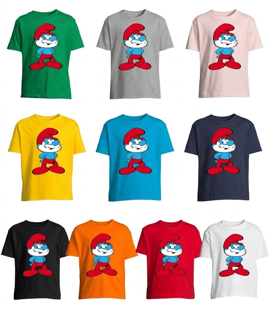 T-Shirt PapaSchlumpf Kinder T-Shirt Print Comicmotiv Shirt