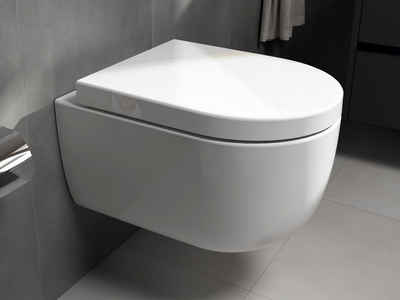 Aqua Bagno Tiefspül-WC Aqua Bagno ALPHA spülrandloses Design Hänge WC