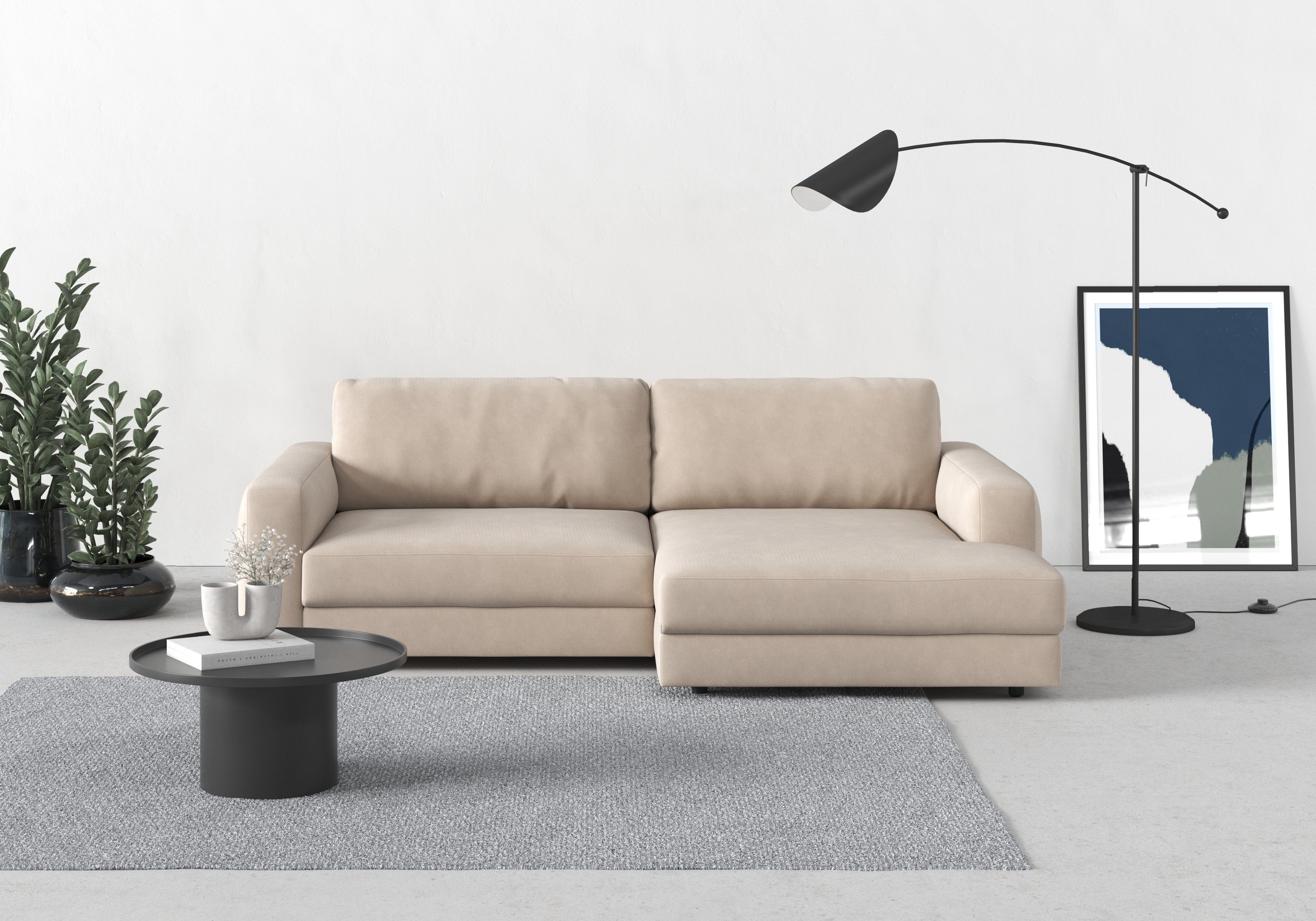 TRENDMANUFAKTUR Ecksofa Bourbon Mega_Ecke mit tollem Sitzkomfort, Breite 250cm, L-Form, mit extra hohem Sitzkomfort, auch in Cord erhältlich