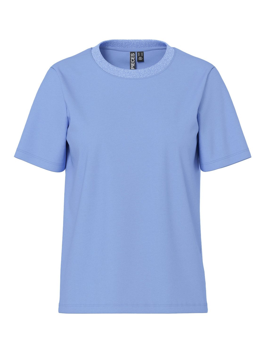 pieces Kurzarmshirt PCRIA SS LUREX NECK TEE JRS NOOS BC mit Glitzerdetail