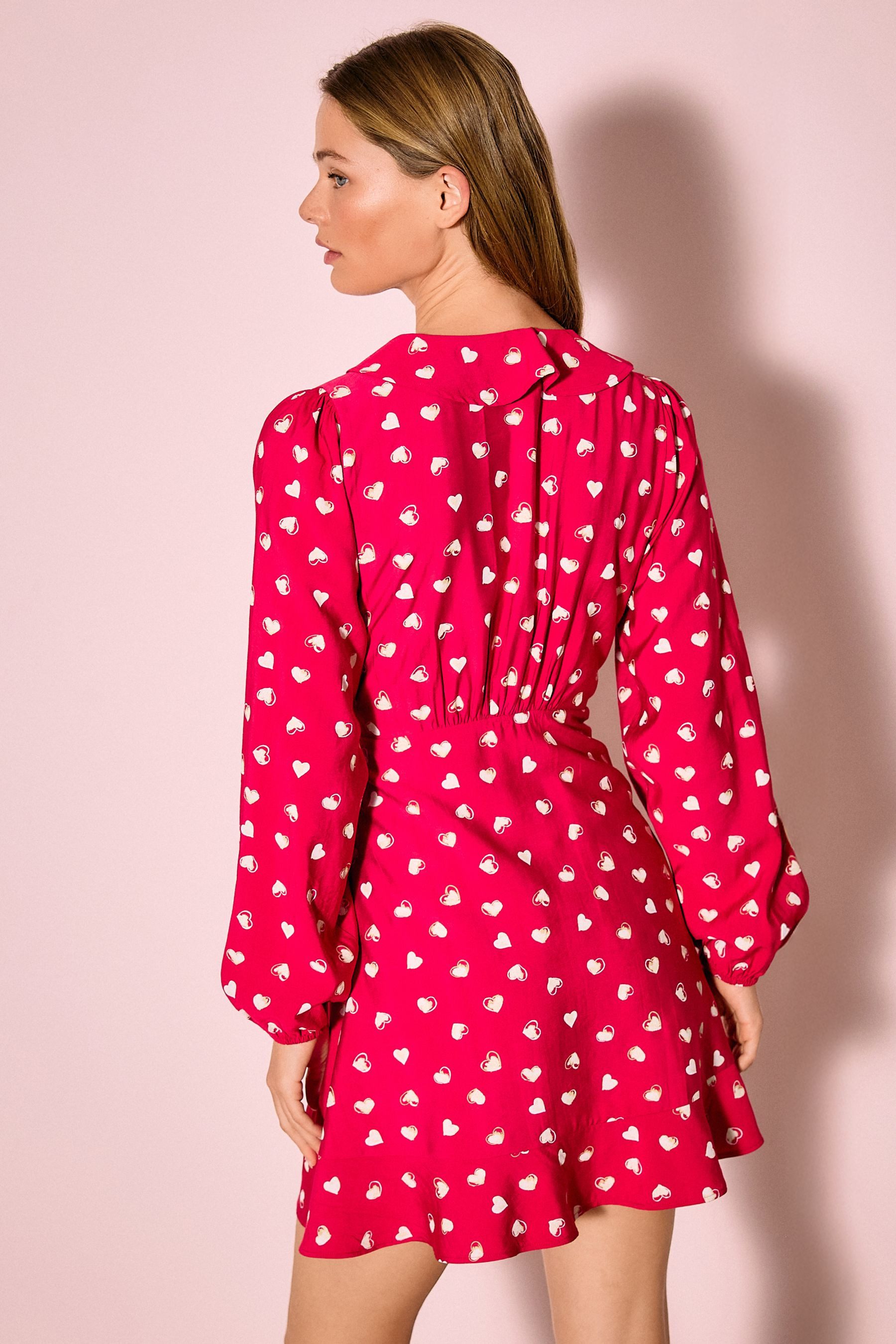 Next Minikleid Langärmeliges Wickel-Minikleid (1-tlg)